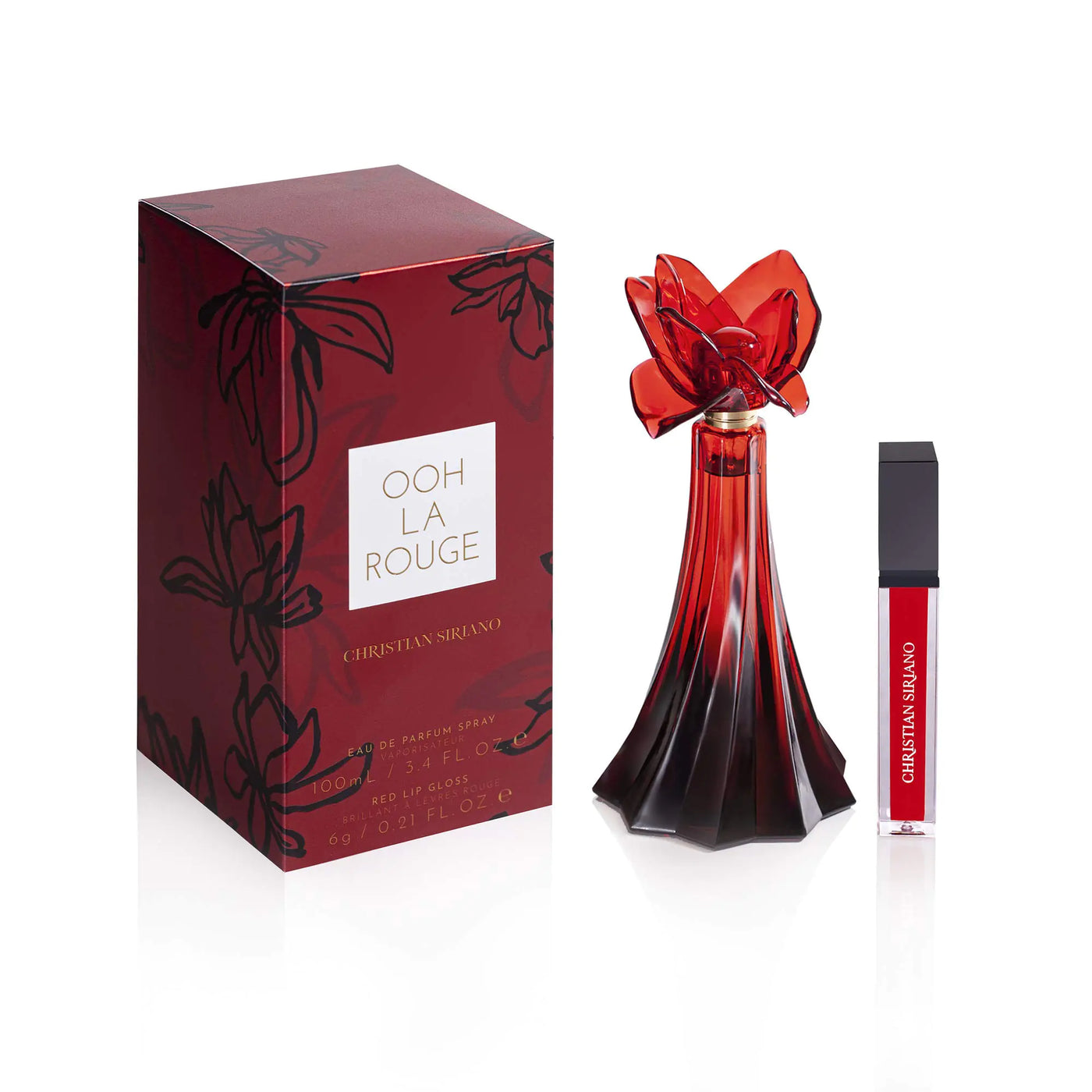 Christian Siriano Ooh La Rouge Womens Eau de Parfum Spray 3.4 Ounces + Lip Gloss 0.21 oz